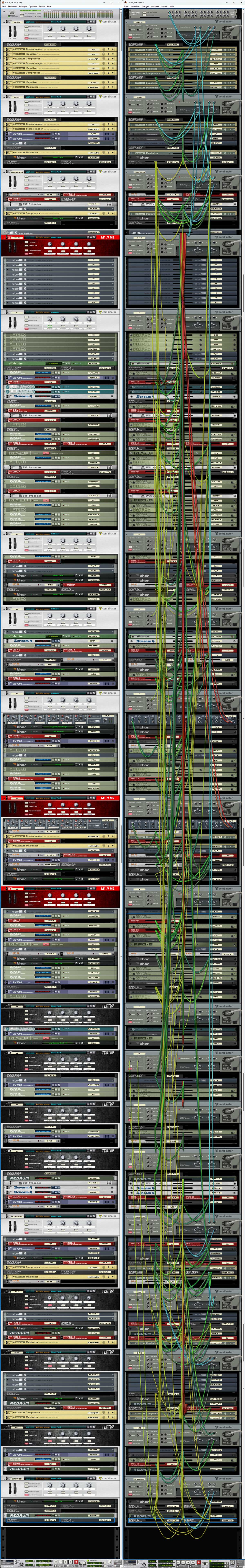 Turtur – Signal-Flow-Schema mit MIDI-Routings und Effekten